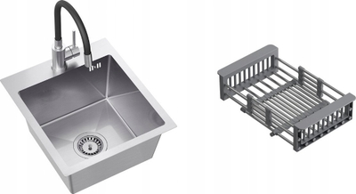 Set lavamani Quadron Luke 90 ZH4045BS, çelik SteelQ brushed nickel, bateri Maggie, 2 copë