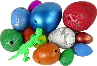 Lodër edukative Growing Dinosaur Egg, set me 12 copë, vezë që rriten në ujë, me shum ngjyra