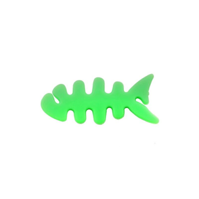 Organizues kabllosh Hurtel Fish, për kufje, në formë peshku, jeshile