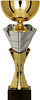 Метален трофеј со капак 4218/BP, 44cm, чаша 14cm, златно сребро