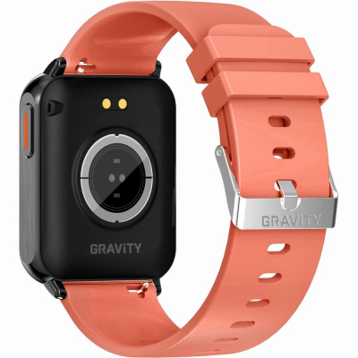 Паметен часовник Gravity GT17-10, за жени, екран на допир, портокалова ременка