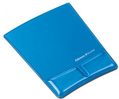 Mousepad ergonomik Fellowes Health V me mbështetëse xheli, antibakterial, blu