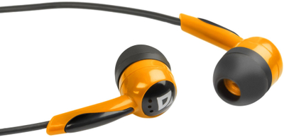 Kufje in ear Defender Basic 604, me kabllo, lidhje 3.5 mm, portokalli e zezë