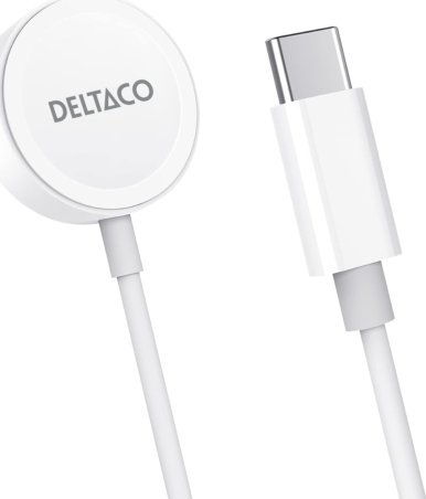 Karikues Apple Watch Deltaco AWC-101, USB-C, kabllo 1 m, i bardhë