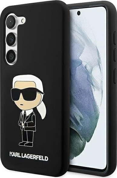 Kapak telefoni Karl Lagerfeld Silicone NFT Ikonik për Samsung Galaxy S23, silikon, NFC, i zi