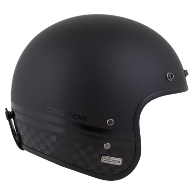 Helmetë moto Cassida ESO Forty Nine Blackout, fiberglass, ECE 22.06 J, e zezë mat