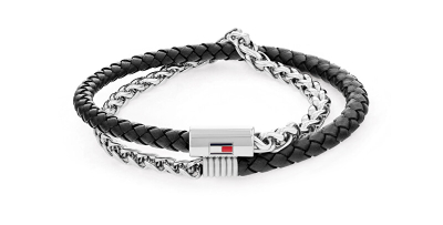 Byzylyk për meshkuj Tommy Hilfiger 2790562, i zi/argjendtë