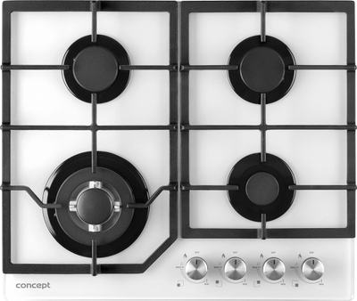 Pianurë me gaz Concept Solution PDV7460WH, 4 vatra, djegës WOK, e bardhë