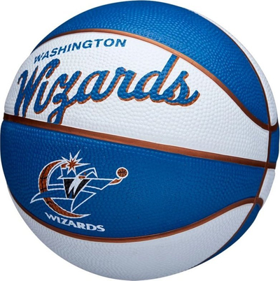 Top basketbolli Wilson Team Retro Washington Wizards Mini Ball WTB3200XBWAS, madhësia 3, gomë, bardh e blu