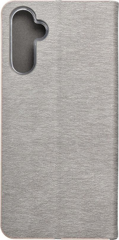 Këllëf libri LUNA për Samsung A14, me magnet, me xhep karte, ngjyrë argjendt