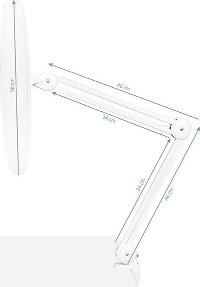 Llambë tavoline Eco White LED Workshop, krah i artikuluar, me kapëse, e bardhë