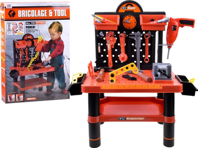 Tavolinë pune lodër Handyman ZA3709, set veglash, 70cm, portokalli