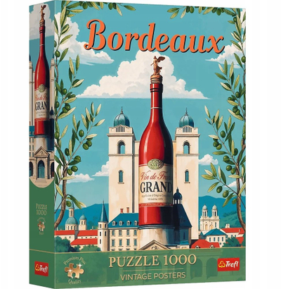 Puzzle Trefl Vintage Posters Bordeaux, 1000 pjesë, Premium Plus, shumëngjyrësh
