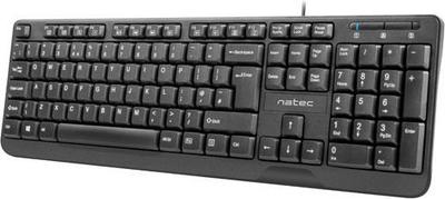 Tastierë e hollë Natec Trout me kabllo,US (NKL-0967),e zezë