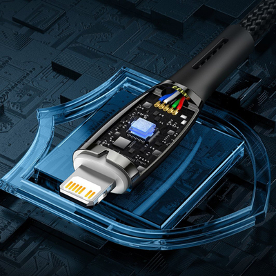 Kabllo Baseus Glimmer USB C në Lightning, 2 m, 20W, e zezë