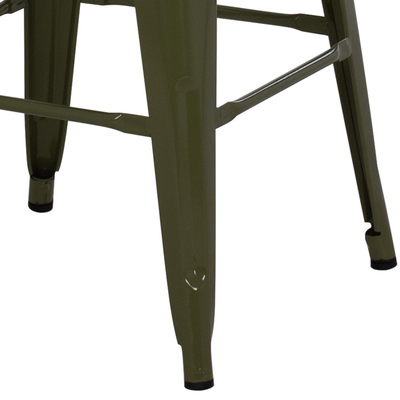 Stol metalik Melita 43×43×67 cm (HM8573.03), gjelbër