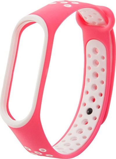 Rrip silikoni për Xiaomi Mi Band 3 4, me pika, rozë e bardhë