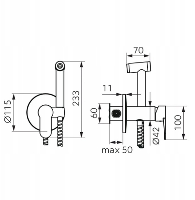 Rubinet bide Ferro NOSTRIS BNS66P, i fshehtë, me set, krom