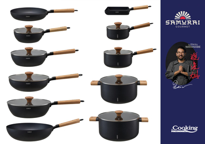 Tengere gjysmë e lartë Rikito Watanabe Samurai Gourmet, 28cm, 7.8L, me kapak xhami