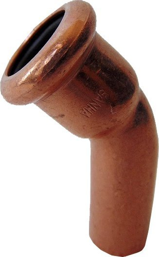 Бакарен аголен спојувач Sanha Cu 15, прес, 45°