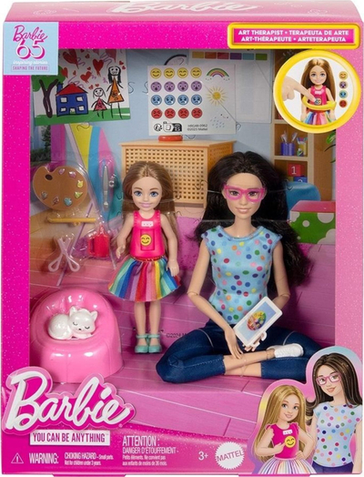 Set lodër Barbie Art Therapy HRG48, kukull terapiste me paciente, edicion 65-vjetori, shumëngjyrësh