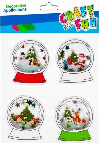 Ngjitëse dekorative Craft with Fun Christmas Stickers Eva Ball, motive Krishtlindjesh, material EVA, shumëngjyrëshe