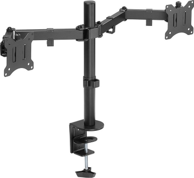 Krah monitori Goobay Dual Flex për dy ekrane, 17-32", VESA 75/100, i zi