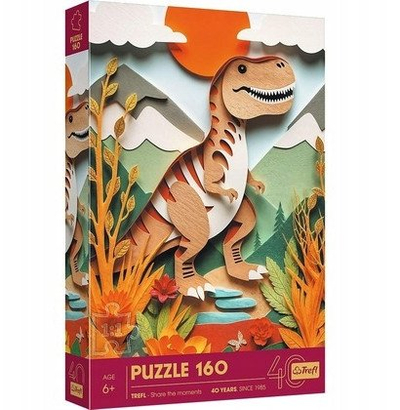 Puzzle Trefl Kids 40th Anniversary Dinosaur, 160 copa, letër art, shumengjyrësh