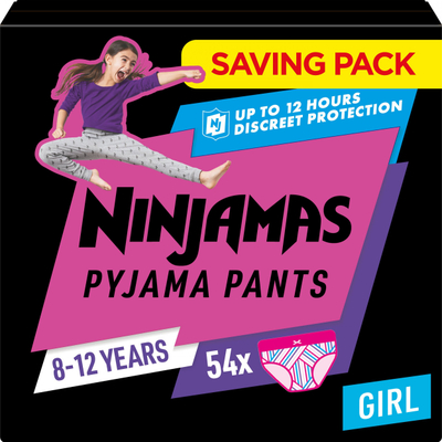 Пелени за тренинг Pampers Ninjamas Pants, XXXL, 54 парчиња, за девојчиња