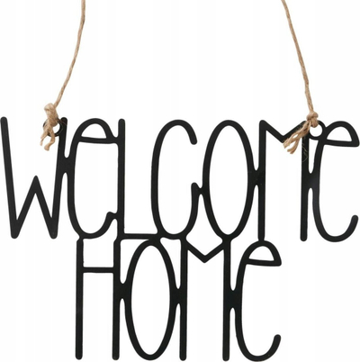Shenjë varëse dekor Boltze Welcome Home, metal, e zezë
