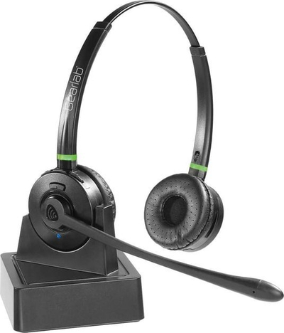 Kufje pa tela ESTUFF GLB245500, me mikrofon, për zyrë dhe call center, të zeza