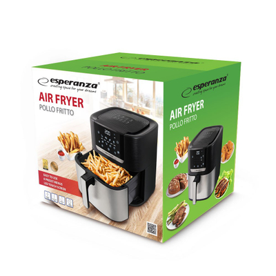 Fritezë me ajër Esperanza EKA004 Fat-Free Fryer, 8L, 1700W, e zezë argjendi
