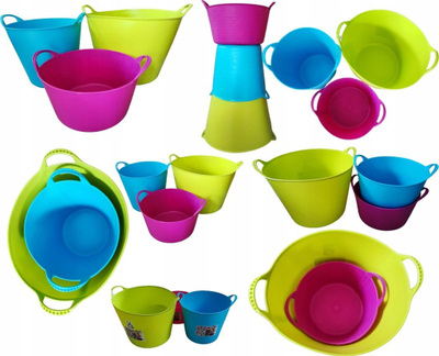 Kos elastik Flexi, plastikë fleksibile, 14L, i kuq