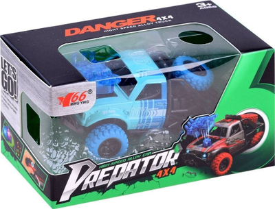 Makine lodër Predator Stunt Car 4x4, me drita e zëra, me friksion, blu