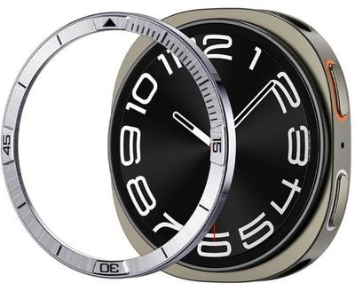 Bezel për smartwatch Spigen Bezel Tune Pilot, për Samsung Galaxy Watch8 44mm, inoks, argjend