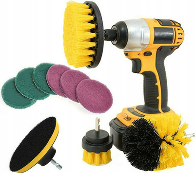 Set furçash pastrimi për trapano Cleaning Brushes, 12 copë, për lloj‑lloj sipërfaqesh, shumëngjyrësh
