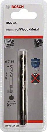 Stërvitës qendër metal Bosch HSS-G Plus 2608594255, 7.15x85mm