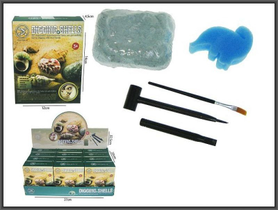 Set arkeologjik Digging Shells Hippo, lodër për kalamajt, mbi 3 vjeç, blu