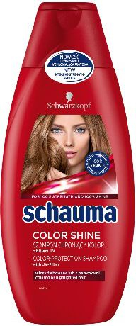 Shampo për flokë të ngjyrosur Schwarzkopf Schauma Color Shine, 400 ml