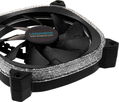 Set ventilatorësh PC Lamptron Diamond ARGB, 120mm, 3 cope, me drita ARGB