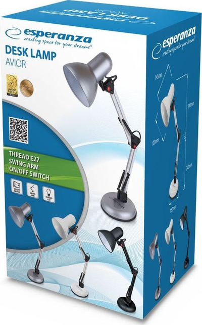 Lampë tavoline Esperanza ELD112K, për llambë LED E27 12W, e zezë