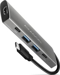 Dock USB C Axagon HMC 5G2 Speedster 5H, 5 porta, HDMI, 10 Gbps, gri