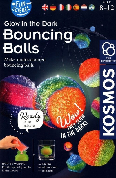 Експериментален сет Fun Science Bouncing Balls, скокачки топчиња, топче што свети во темнина, многубојно