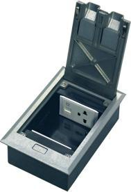 Kuti dyshemeje Alantec Floor Box Mediabox 6M, për module 45x45mm dhe 22.5x45mm, gri