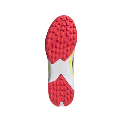 Këpucë futbolli për bar sintetik Adidas F50 League Laceless Junior, pa lidhëse, të bardha