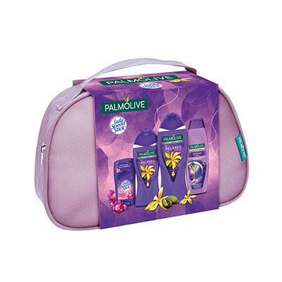 Set Palmolive Aroma Relaxed xhel dushi 250 ml + shkumë dushi 500 ml + shampo 350 ml + antipersppirant 45 g + çantë