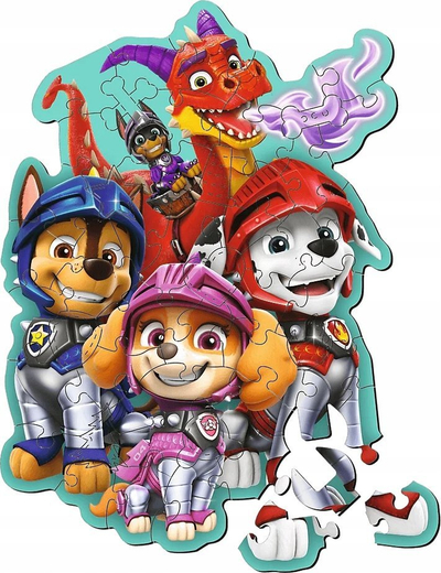 Puzzle druri Trefl Wooden Puzzle Junior 50 Paw Patrol, 50 copa, shumëngjyrësh