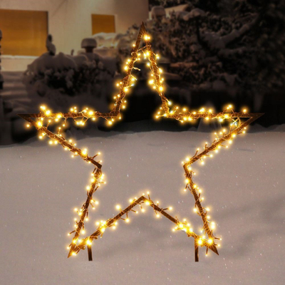 Drita dekorative LED në formë ylli, 150 LED, 60 cm, kornizë e zezë