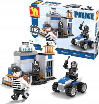 Lodër blloqe Dromader Police Blocks 23424, 105 pjesë, 6+, shumëngjyrëshe
