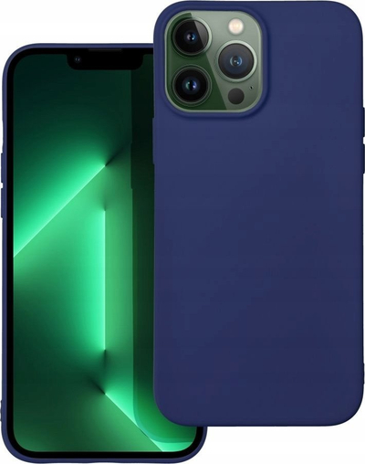 Këllëf telefoni Forcell Soft për iPhone 14 Pro Max, silikon, mat, blu navy
